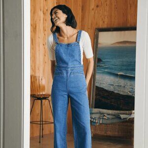 THE FAHERTY BRAND SIZE 4 Organic Cotton Denim Sienna Jumpsuit wide leg jeans